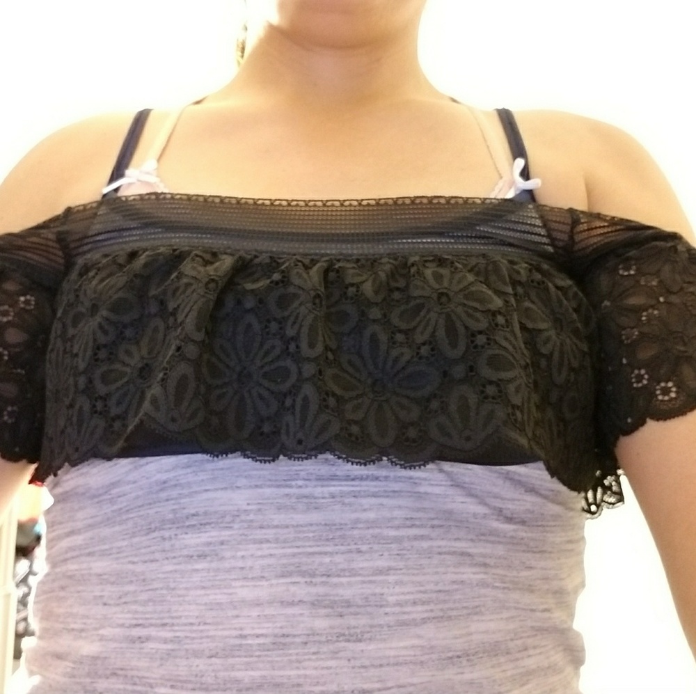 Black laced tube top